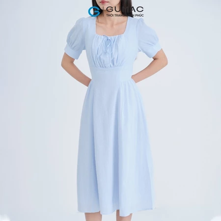 Đầm sọc nhún ngực thời trang Gmorning - GUMAC YDE08074