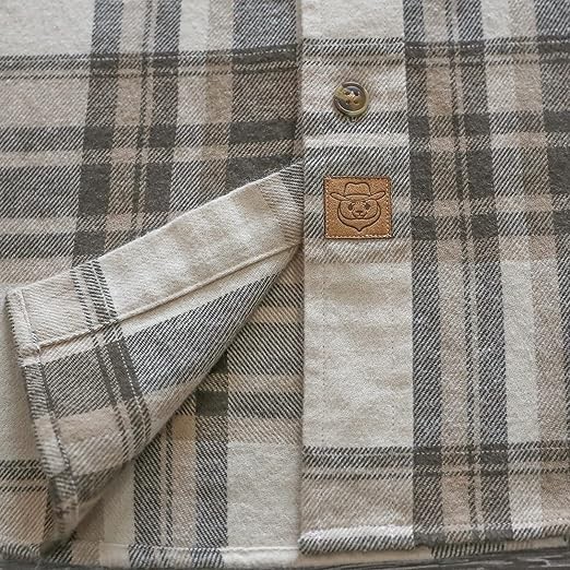 Dubinik® Mens Flannel Shirts Long Sleeve Flannel Shirt for Men Casual Button Down Brushed 100% Cotton Shirt